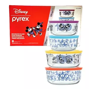 Pyrex Disney 100th Anniversary Glass Food Storage Snack Container 8pcs Bowls Set - Picture 1 of 7