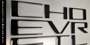 Tailgate raised letters reflective silver outline fits CHEVROLET COLORADO 23 24 - Picture 1 of 2