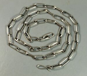 Navajo Handmade Chain 24" Necklace Silver links 18.2 gm Sally Shurley Sterling
