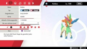 Shiny Keldeo Pokemon Schwert Schild 6DV! + Meisterball - Picture 1 of 4