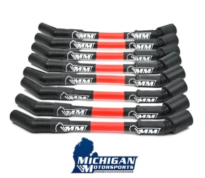 Michigan Motorsports LS Car Spark Plug Wires - Red 10mm LS1 LS3 L99 L76 LS2 LS6 - Image 1 of 4
