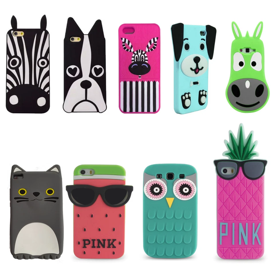 ^ BACK CASE 3D silicone custodia protettiva cover TPU custodia ver. Cellulari ANIMALI!  - Immagine 1 di 1