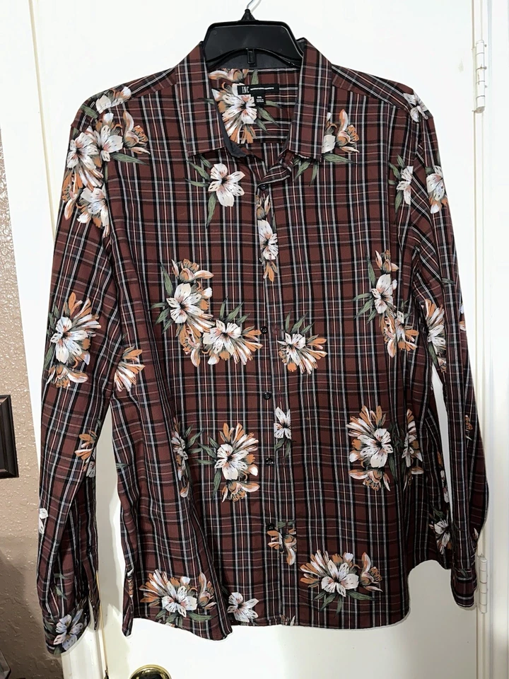 INC 男式纽扣衬衫花卉尺寸 2XL — 第 1/1 张图片