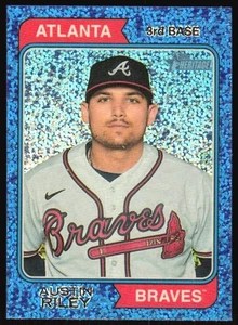 Topps Heritage Austin Riley #82 2023 cromo azul brillante refractor Braves - Imagen 1 de 2