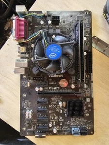 AS Rock H81 Pro BTC Motherboard with Intel Celeron G1840 CPU Dual-Core 2.8 GHz - Photo 1/2