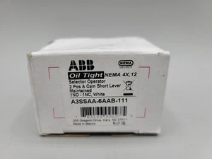 Interruptor piloto selector hermético al aceite ABB A3SSAA-6AAB-111 2 posiciones 1NO+ NC blanco - Imagen 1 de 2