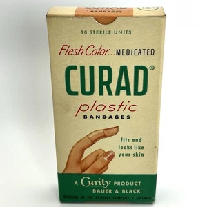 Caja vendaje Curad vintage años 50 nueva caja completa Bauer y cartón negro RARA - Imagen 1 de 6