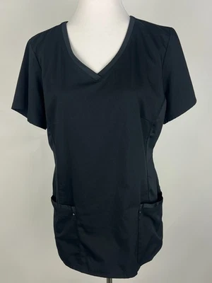 HEALING HANDS Etiqueta Púrpura S/S Elástico Cuello en V 'Juliet Scrub Top' - L, Negro Foto 1 de 4