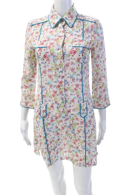 Vestido geométrico manga larga blanco talla 4 Diane Von Furstenberg para mujer Foto 1 de 4