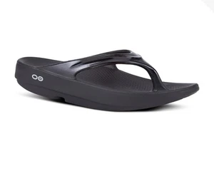 Oofos Oolala Flip Flop Sandal Womens 9 Black Comfortable Recovery Footwear - Picture 1 of 8