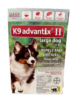 K9 Advantix II Monthly Flea & Tick Prevention for Large Dogs 21–55 lbs 6 Doses