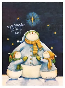 Snowman Family Garden Flag 12"X18” Designer Decorative Winter & Christmas Flag - Picture 1 of 3
