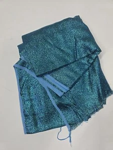 Vintage Shimmery Teal Fabric with Blue Accents - Amazing! - Picture 1 of 4