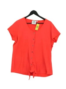 Tog24 Women's Top UK 18 Orange 100% Cotton Short Sleeve Round Neck Basic - Picture 1 of 6