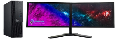 Dell OptiPlex 3060 PC - i7 8th Gen - 16GB RAM/500GB SSD/Win11 - 2 x 24" Monitors - Image 1 of 4