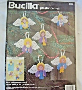 Kit de lona de plástico Bucilla adornos/imanes de ángel #6159 con fecha 1995 nuevo en paquete - Imagen 1 de 1