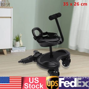 Kids Buggy Board Stroller Step Stand Ride-On Pedal Detachable Seat Non-Slip - Picture 1 of 11