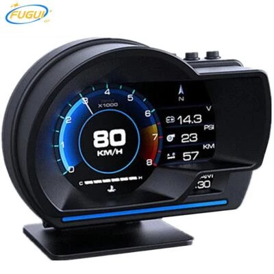 Multifunctional Digital Car HUD OBD2&GPS Speedometer Turbo Temp Gauge Fault Code - Изображение 1 из 4