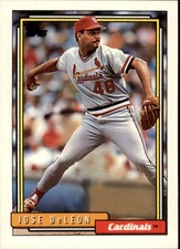 1992 Topps St. Louis Cardinals Baseball Card #85 Jose DeLeon