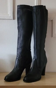 Vintage Donna Karan Handschuh Leder Absatz zum Überziehen Kniehohe Stiefel Größe 7,5 - Bild 1 von 7
