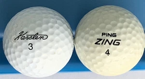 ¡VINTAGE!!!  PELOTAS DE GOLF PING KARSTEN Y ZING LOGO USADAS. C3 - Imagen 1 de 2