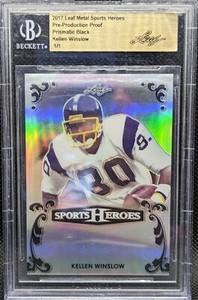 KELLEN WINSLOW 2017 Leaf Metal Sports Heroes Pre-Production PROOF #1/1 Chargers