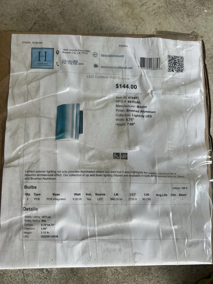 Lightray LED 2 Luces 2 Luces Exterior Montaje en Pared en Aluminio Cepillado Foto 1 de 1