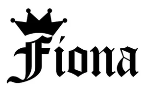 Fiona Vinyl Sticker Decal Crown Name Old English - Choose Size & Color - Picture 1 of 2