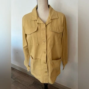 Anthropologie Sanctuary military jacket, mustard large pockets button front SZ L - Bild 1 von 5