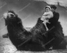Baby Girl & Father Take Camel Ride! Classic 8 by 10 Reprint Photograph