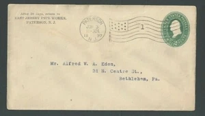 1897 Paterson NJ East Jersey Pipe Works W/Wavy Flag Cancel - Picture 1 of 1