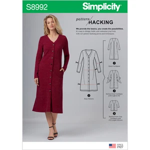 Vestido Suéter y Cárdigan Simplicity 8992 Misses Diseño Hacking Patrón de Costura - Imagen 1 de 3