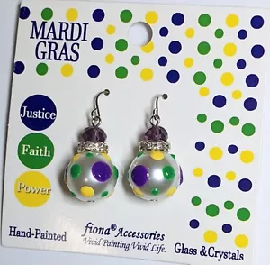Mardi Gras Earrings for Woman Louisiana New Orleans Festival Drop Dangle Earring - Picture 1 of 10