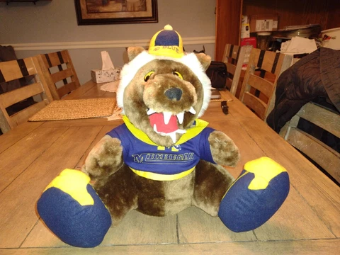 1987 Michigan Wolverines Stuffed Teddy Bear Cover