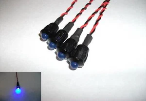 4 x FLASHING BLUE LED 6V (5mm) WITH BLACK BEZEL - Picture 1 of 1