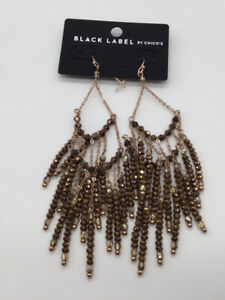 Chico’s Black Label Rose gold / Copper Colored Earrings NEW