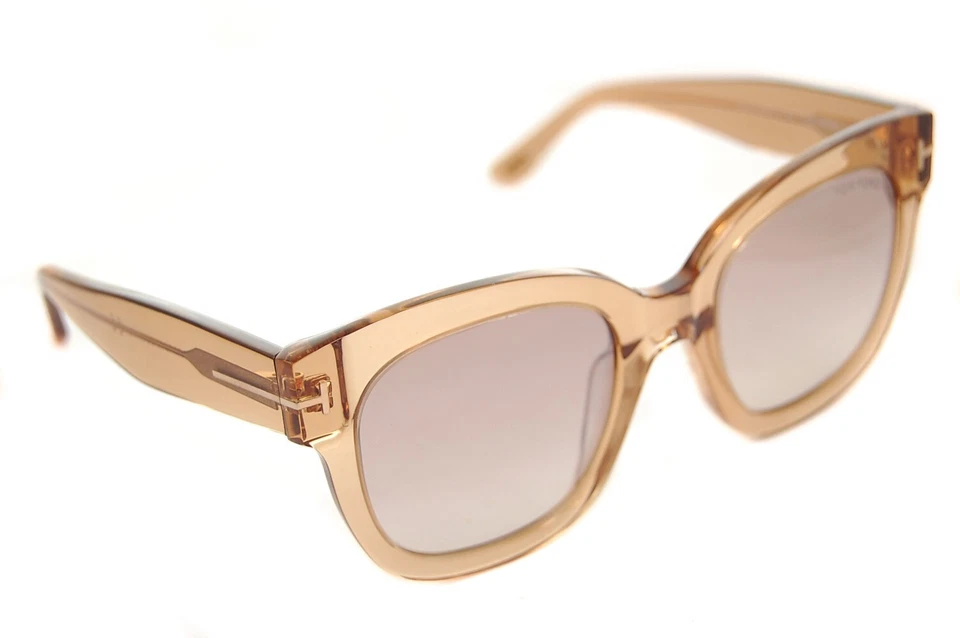 Óculos de sol feminino TOM FORD BEATRIX 02 TF613 45F grande quadrado plástico marrom claro - Imagem 1 de 4