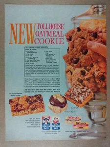 Receta de galletas de avena Nestlé's Chocolate Toll House 1962 anuncio impreso vintage - Imagen 1 de 1