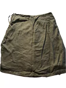100% Linen A-line Skirt Army Green H&M LOGG US 12 / EUR 40 - Picture 1 of 5