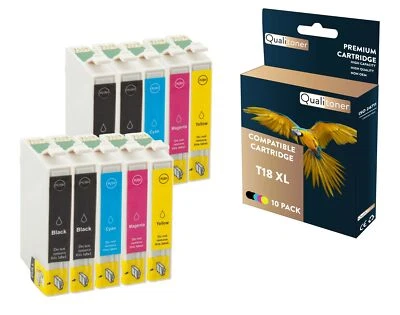 Cartouche pour EPSON T18XL compatible Noir x4 Cyan x2 Magenta x2 Jaune x2 x 10 Q - Photo 1/4