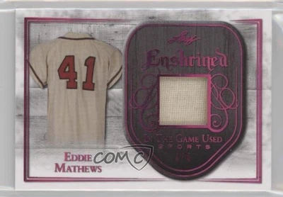 2018 Leaf ITG Used Sports Enshrined Magenta /4 Eddie Mathews #E-08 HOF - Image 1 of 2