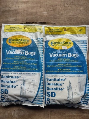10 EnviroCare Micro Filtration 327  Upright Vacuum Bags Concus Pour Fast Ship - Image 1 of 4