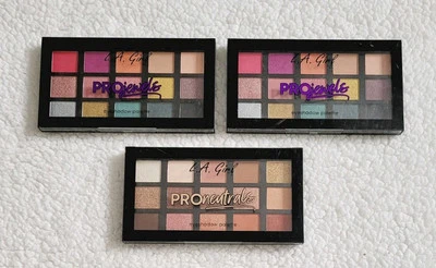 Paleta de sombras de ojos LA Girl PROneutrals PROjewels GES226 GES225 Lote de 3 NUEVO WoW Foto 1 de 4