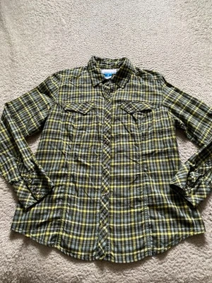 Camisa Columbia para mujer a cuadros manga larga con botones a presión multicolor talla L Foto 1 de 4