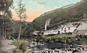FKY 1917 Postcard, River Lyn, Brendon Village, Lynton, Devon - Picture 1 of 1