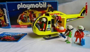 Original Playmobil 3845 Rettungshubschrauber fast vollständig OVP 1995 Vintage - Bild 1 von 24