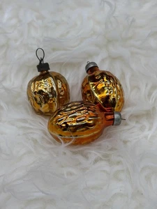 3 adornos vintage de vidrio para árbol de Navidad con forma de nueces - Imagen 1 de 4