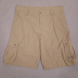 Under Armour Cargo Shorts Youth Boys XL Brown Golf Loose Fit Heatgear Ripstop - Picture 1 of 12