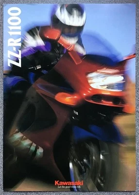 KAWASAKI ZZ-R1100 Motorcycle Sales Brochure c1993  Ref 99948-1147 ALL-E II-XI - Image 1 of 4