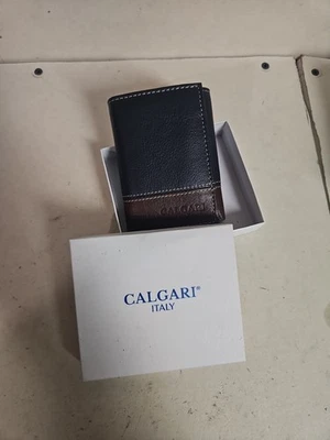Carteras italianas de cuero de lujo para hombre CALGARI® | negras triples  Foto 1 de 4